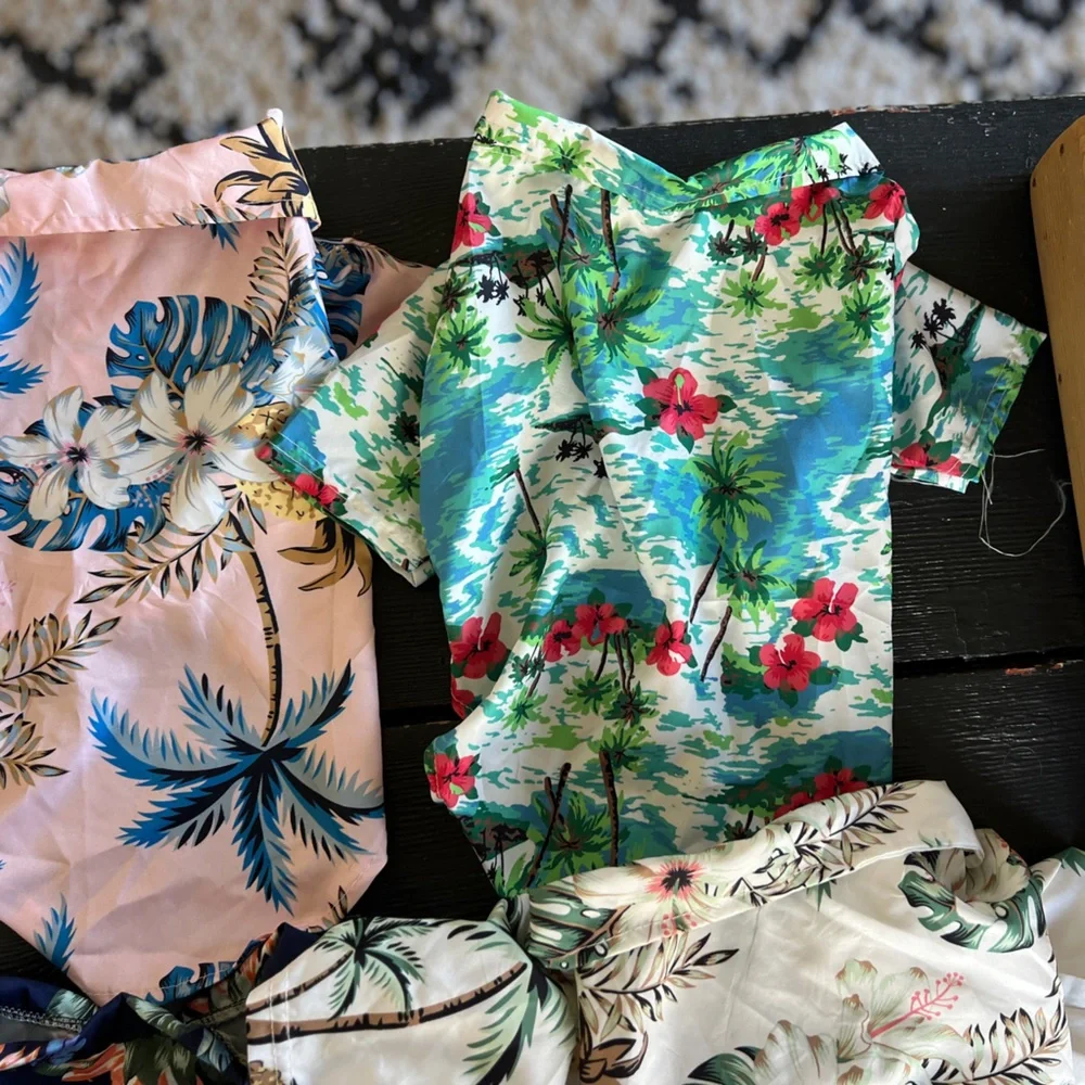 Tropical Print Dog Shirts Set - 4 PC. Lot S/M - Picture 12 of 14